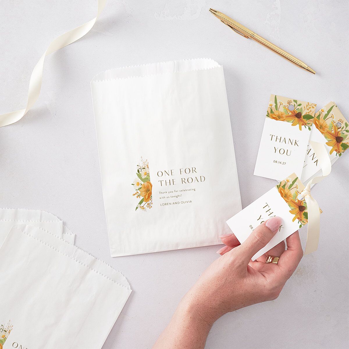 Sweet Sunflowers Favor Gift Tags Marigold Signature