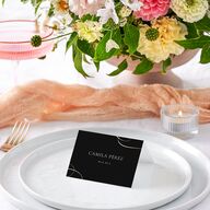 Nuestra Boda Place Cards Gold Charcoal Signature