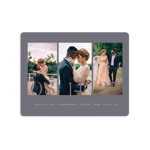 Triptych Photo Save The Date Magnets Midnight Navy Magnet Paper