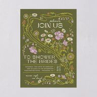 Wildflower Nouveau Bridal Shower Invitations Dark Camo Signature Blank Standard