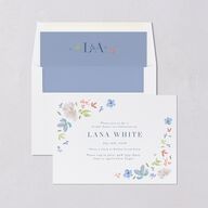 Floral Appliqué Bridal Shower Invitations Slate Signature Blank Standard
