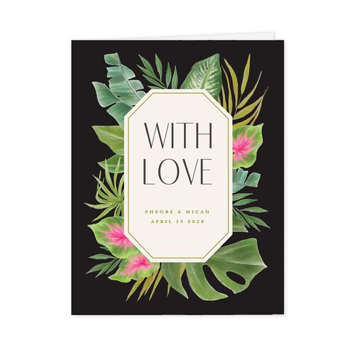 Hawaiian Tropical Monstera Frame Thank You Cards Charcoal