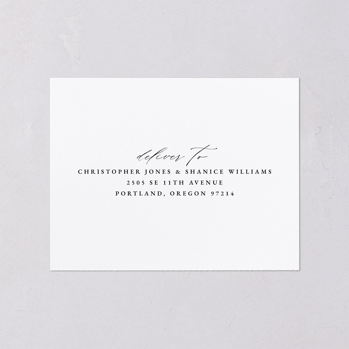 Romantic Wisteria All-in-One Wedding Invitations Purple Petal Signature Light Both Recipient and Return Addresses No