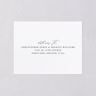 Romantic Wisteria All-in-One Wedding Invitations Purple Petal Signature Light Both Recipient and Return Addresses No