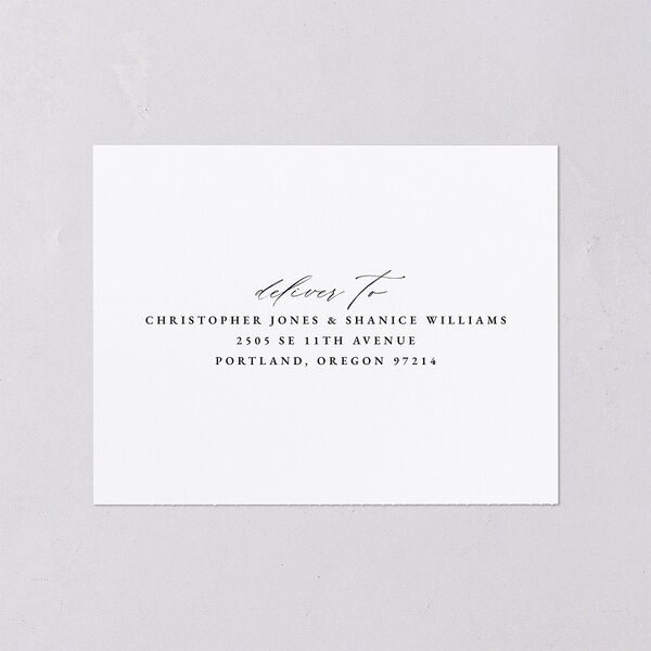 Romantic Wisteria All-in-One Wedding Invitations Purple Petal Signature Light Both Recipient and Return Addresses No