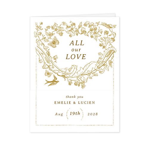 Vintage Toile Thank You Cards Saddle