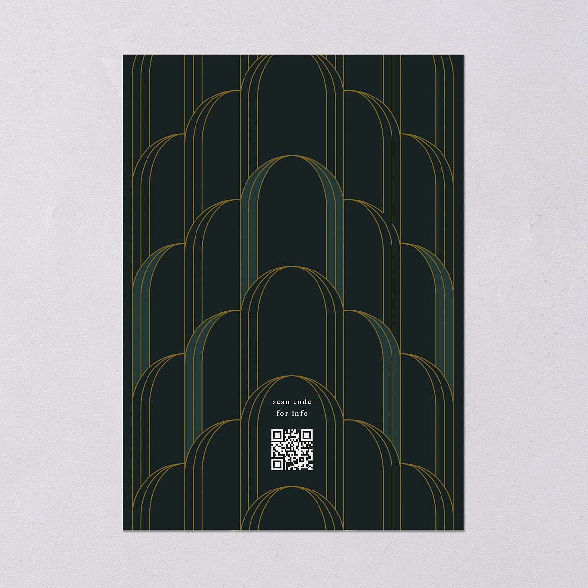 Gatsby Deco Arch Save the Date Cards Dark Emerald Signature smooth Blank No Standard