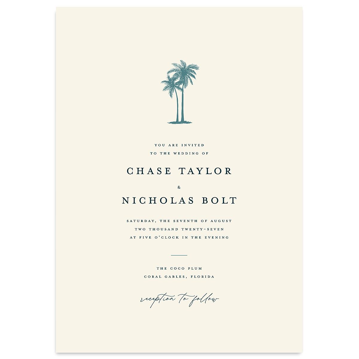 Palm Tree Icon Wedding Invitations