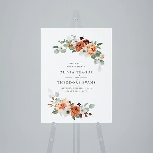Eucalyptus Bouquet Standard Welcome Sign Medium Terracotta Standard Outdoor Corrugated M Welcome