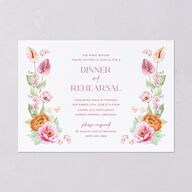 Whimsical Maximalist Floral Rehearsal Dinner Invitations Mulberry Signature Blank Standard