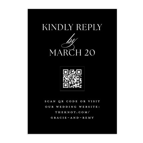 Classic Picture Photo QR Code RSVP Cards Licorice Signature Standard