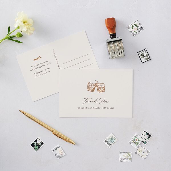 Western Wild Horses Thank You Postcards Copper