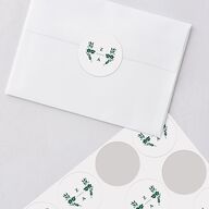 Rustic Kingdom Wedding Stickers Dark Green Circle