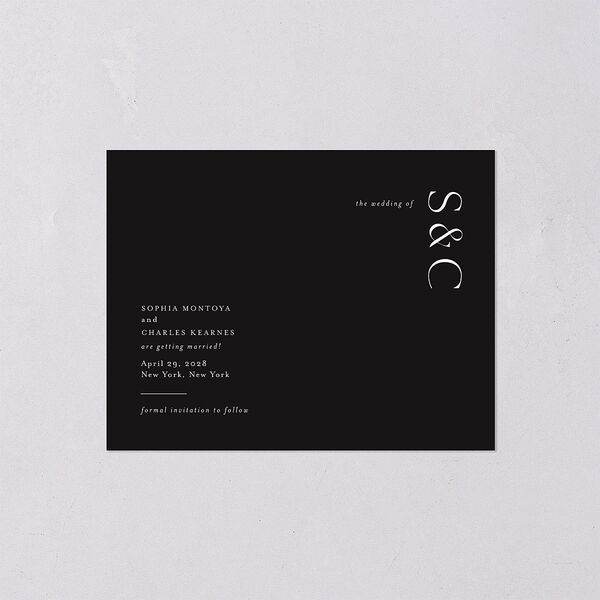 Timeless Elegance Save the Date Petite Cards Midnight Signature smooth Blank No Standard