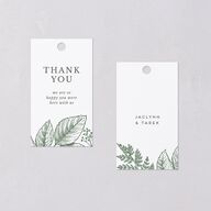 Botanical Frame Favor Gift Tags Hunter Green Signature