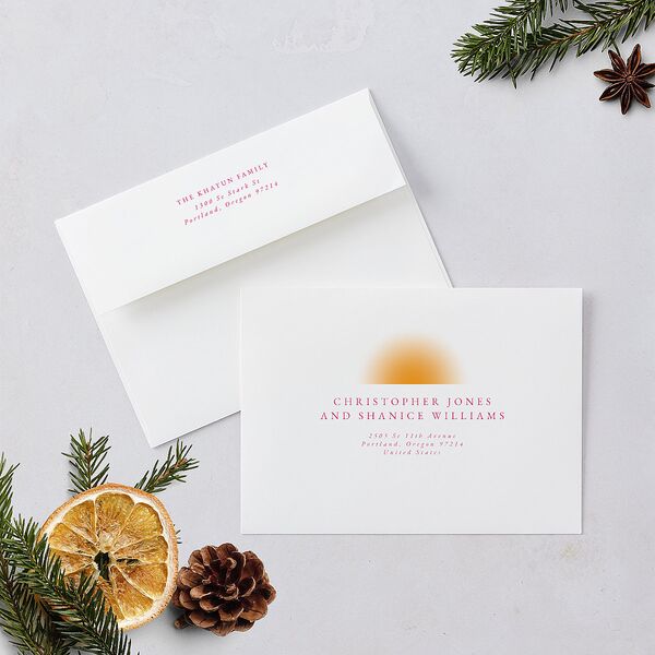 Diwali Hues Holiday Cards Gold Pumpkin Signature Blank Standard Landscape