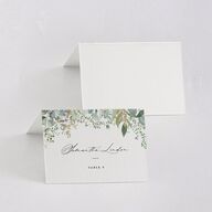 Shining Greenery Place Cards Gold Off-White Signature