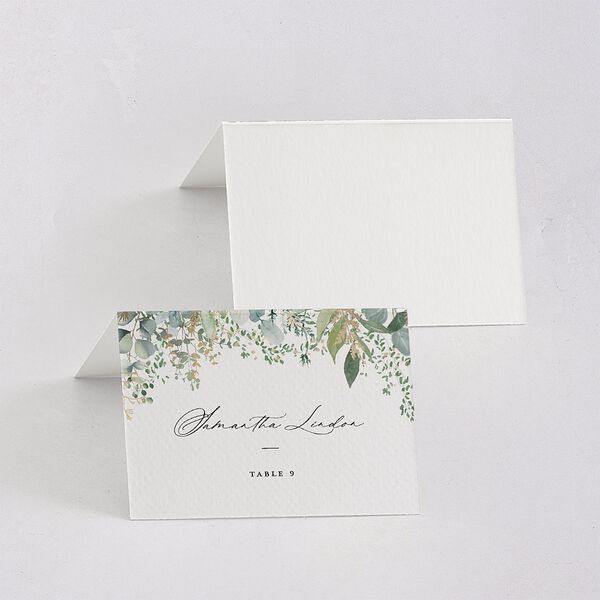 Shining Greenery Place Cards Gold Off-White Signature