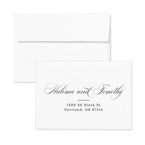 Formal Peony Garden Response Card Envelopes Moody Blue White Return Address Signature Standard