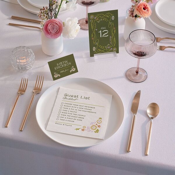 Wildflower Nouveau Luncheon Napkins Dark Camo Napkin Uncoined