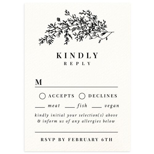 Botanical Branches Wedding Response Cards Midnight Signature Standard