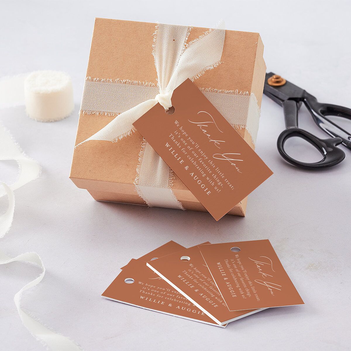 Botanical Citrus Garden Favor Gift Tags Rose Gold Signature