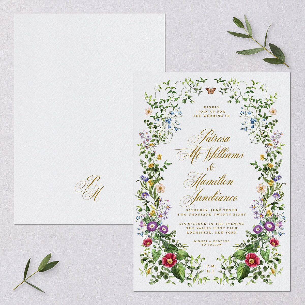 Opulent Garden Wedding Invitations — view 1