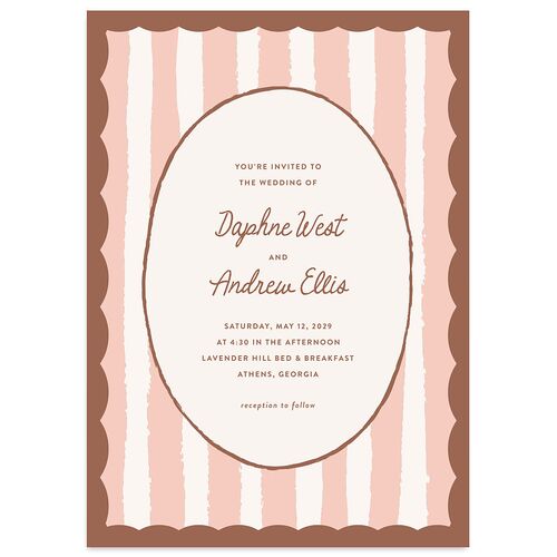 Eclectic Painted Stripes Wedding Invitations Espresso Signature Blank No Standard