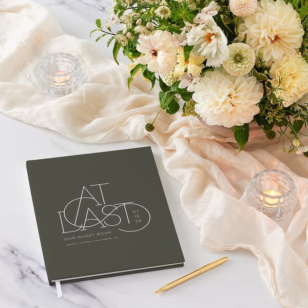 Ornate Love Song Wedding Guest Book Hunter Green