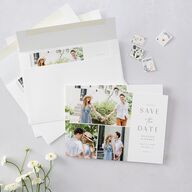 Side Panel Save the Date Cards Fawn Signature smooth Blank No Standard