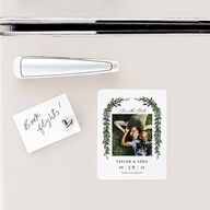 Rich Greenery Save The Date Magnets Hunter Green Magnet Paper