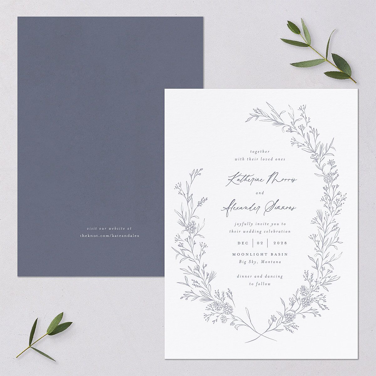 Romantic Branches Wedding Invitations — view 1