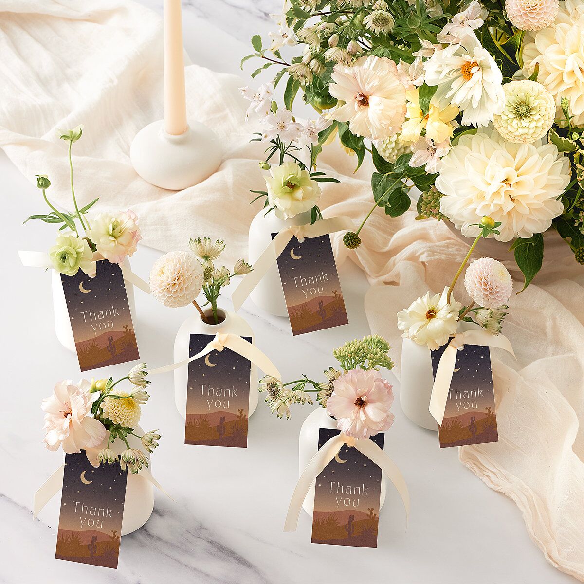 Desert Moon Favor Gift Tags Gold Dark Navy Signature