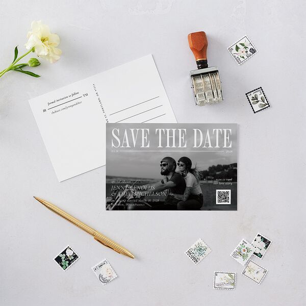 Magazine Cover Save the Date Postcards Licorice