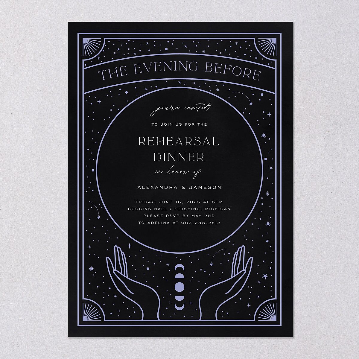 Written In The Stars Rehearsal Dinner Invitations — view 9