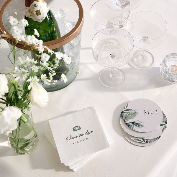 Rustic Pine Cocktail Napkins Eucalyptus Napkin Uncoined