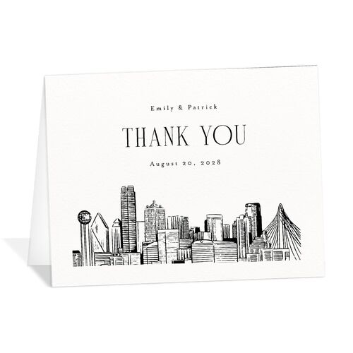 Dallas Skyline Thank You Cards Midnight