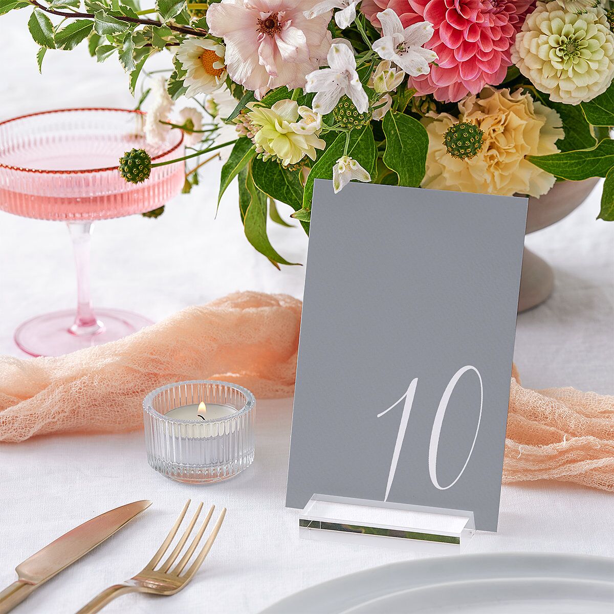 At Last Table Numbers Dusty Blue Signature