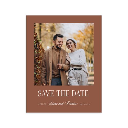 Classically Editorial Save the Date Petite Cards Copper Signature smooth Blank No Standard