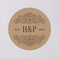 Rustic Western Filigree Frame Wedding Stickers Saddle Circle
