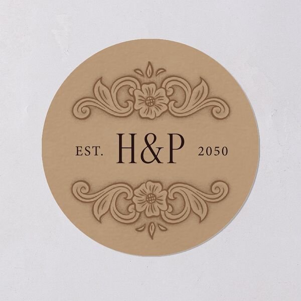 Rustic Western Filigree Frame Wedding Stickers Saddle Circle