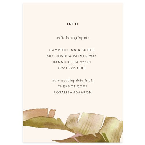 Palm and Protea Wedding Enclosure Cards Umber Signature Standard