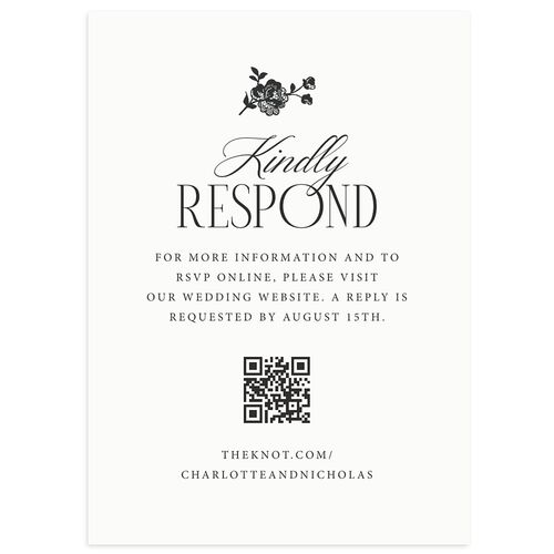 Old Money Botanical Wedding Response Cards Pure White Signature Standard