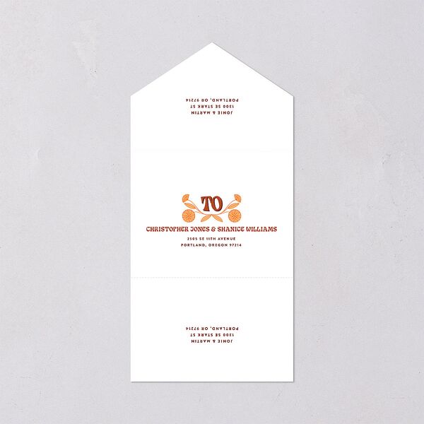 Wedstock All-in-One Wedding Invitations Red Clay Signature Light Both Recipient and Return Addresses No