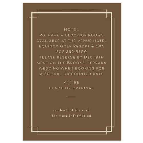 Luxe Monogram Wedding Enclosure Cards Sepia Signature Standard