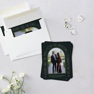 Gatsby Deco Arch Save The Date Magnets Dark Emerald Magnet Paper