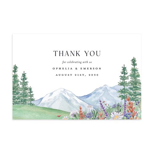 Elegant Mountain Wildflowers Thank You Postcards Dusty Blue