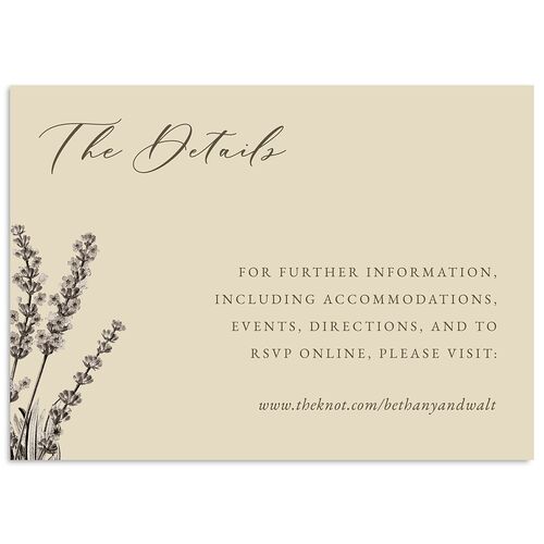 Vintage Lavender Wedding Event Detail Cards Falcon Signature Standard