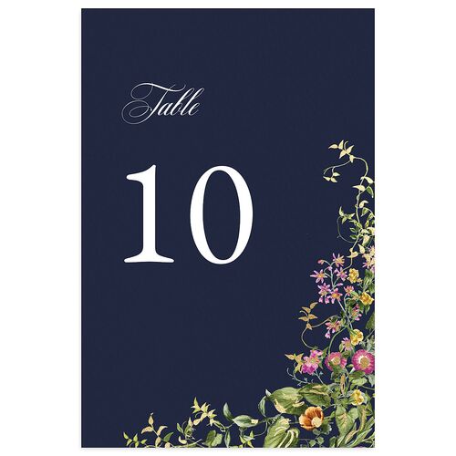 Opulent Garden Foil Table Numbers Gold Navy Signature