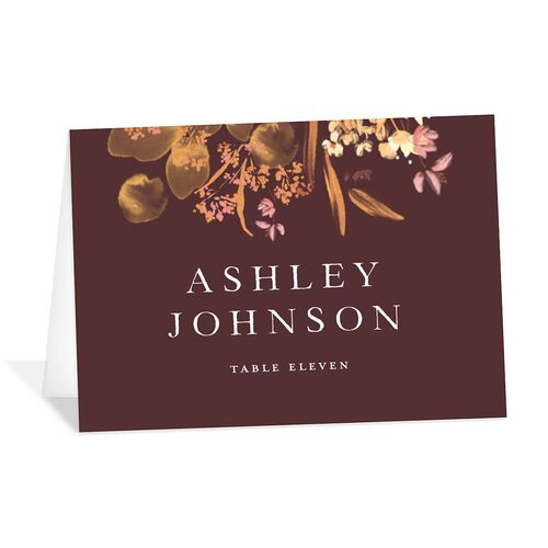 In Bloom Place Cards Chocolate Signature